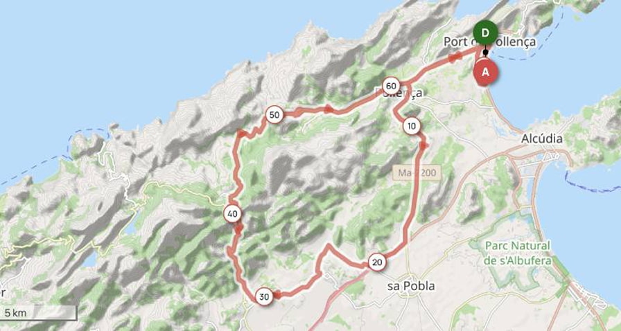 Ruta de la etapa 4 de la categoría Masters 50-60
