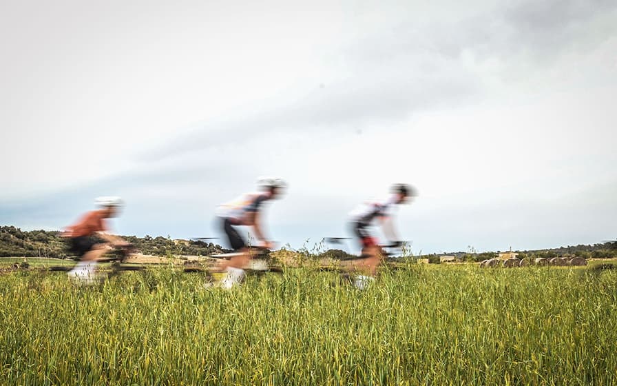 Ciclistas por la pradera